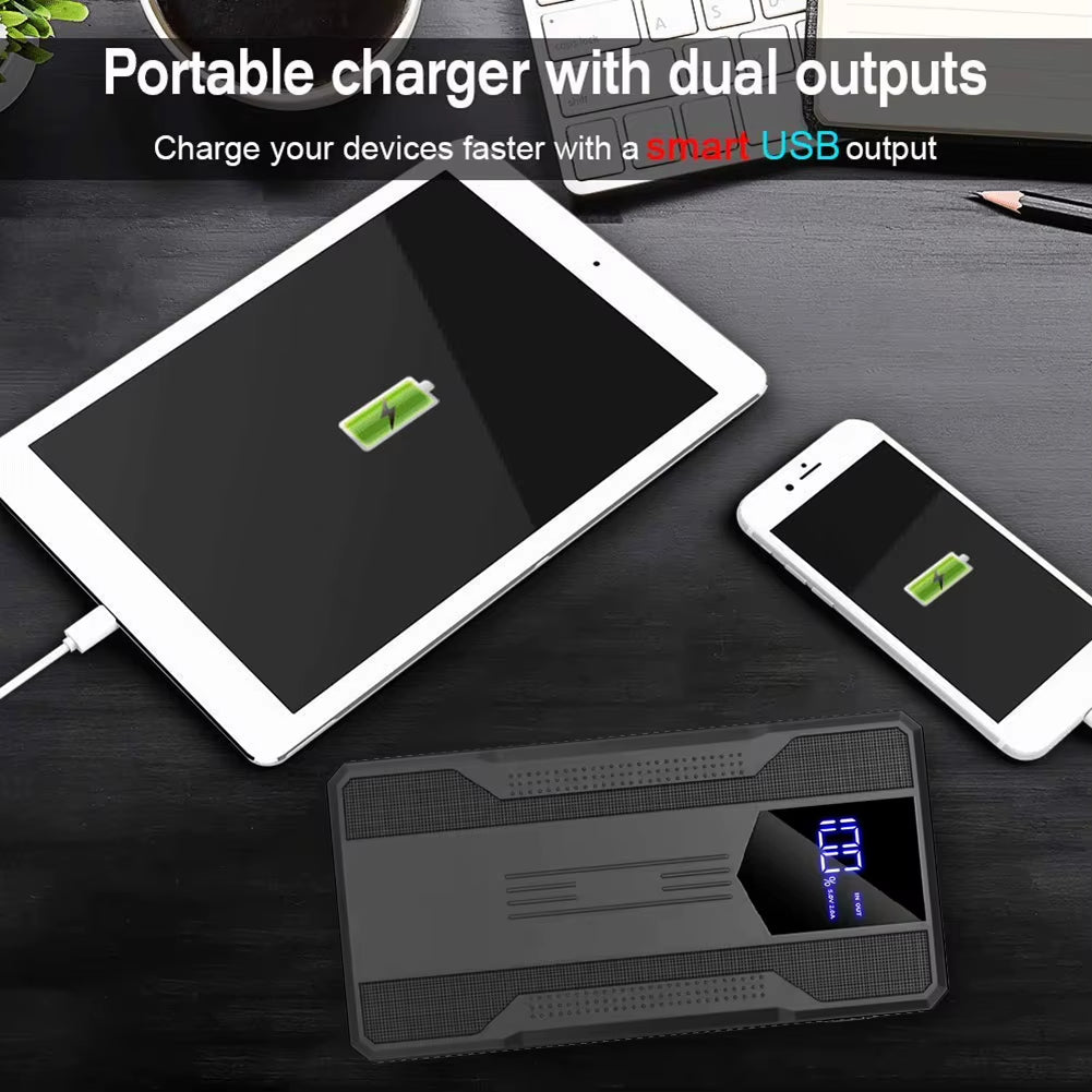 Multifunctional Power Bank 20000Mah Car Battery Charger Digital Display Car Booster Charger with Light Car Emergency Booster