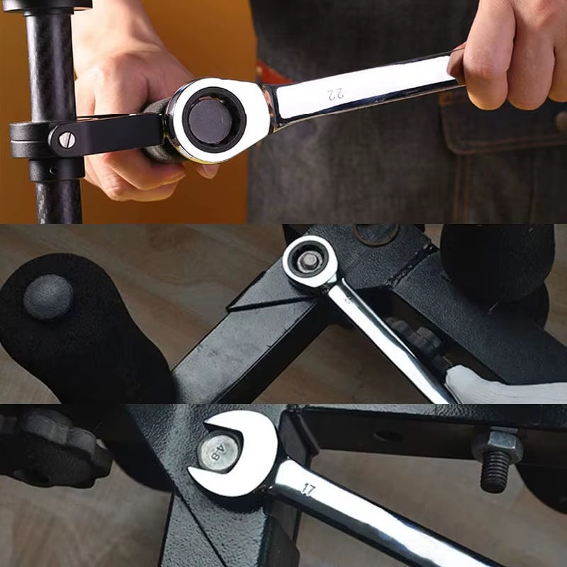 Ratcheting Combination Wrench Set,12 Point Box End and Open End Wrench Set Spanner Fit for Garage,Home DIY, Repair,Maintenance