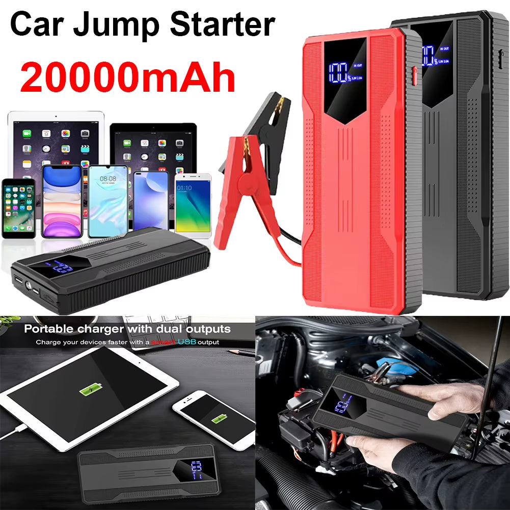 Multifunctional Power Bank 20000Mah Car Battery Charger Digital Display Car Booster Charger with Light Car Emergency Booster