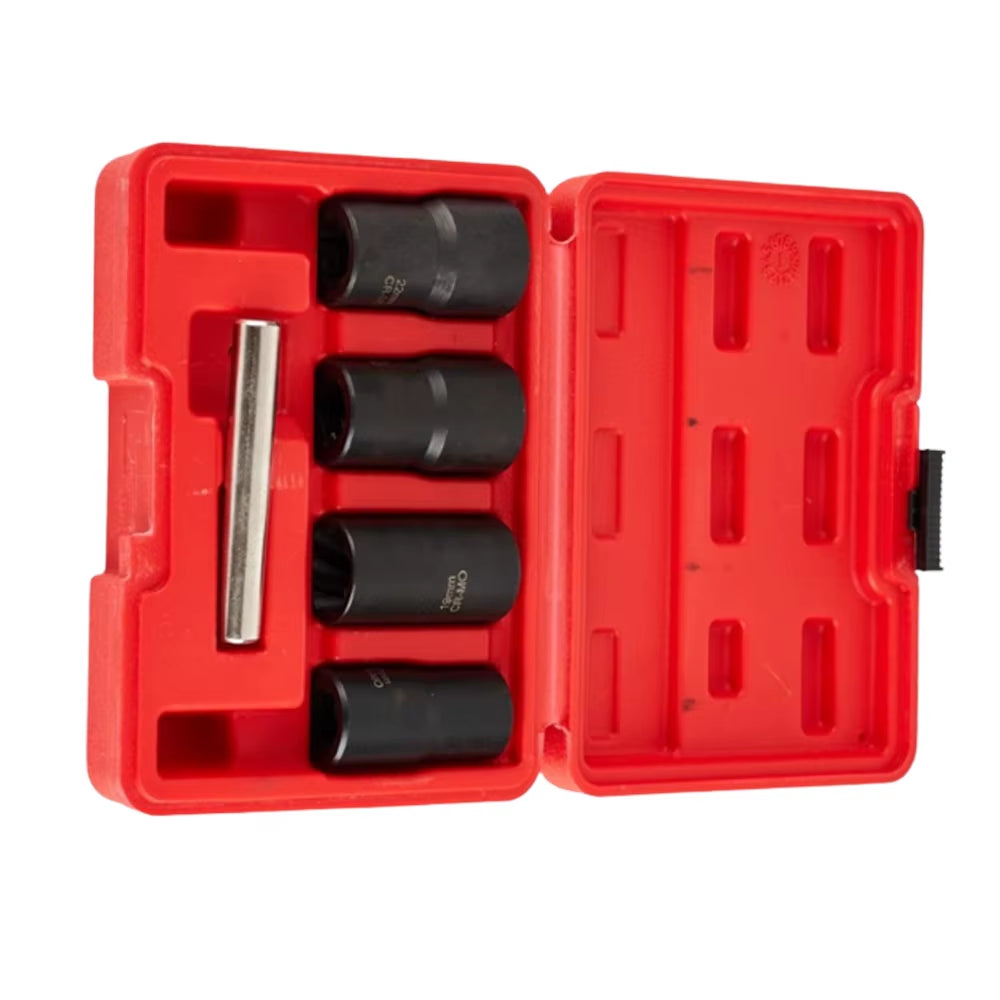 5Pcs 1/2" Twist Socket Set Locking Wheel Nut Bolt Stud Extractor Removers 17Mm 19Mm 21Mm 22Mm Socket Car Accessories