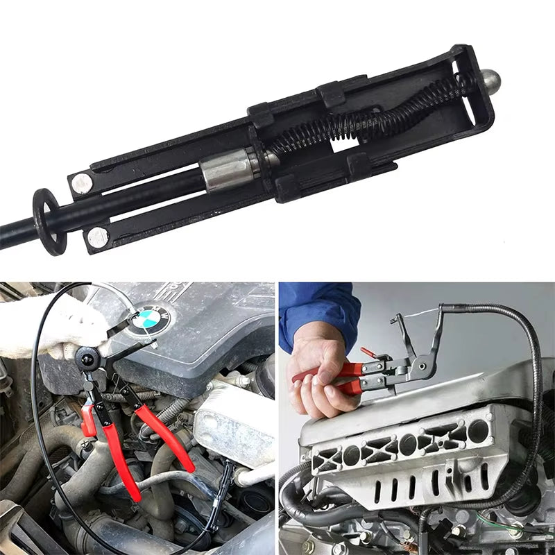 Auto Vehicle Tools Cable Type Flexible Wire Long Reach Hose Clamp Pliers for Car Repairs Hose Clamp Removal Hand Tools Alicate