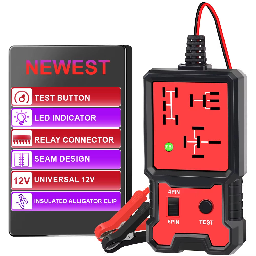 Automotive Electronic Relay Tester Car Relay Tester Universal 12V LED Indicator Light Car Battery Checker Car Accessories